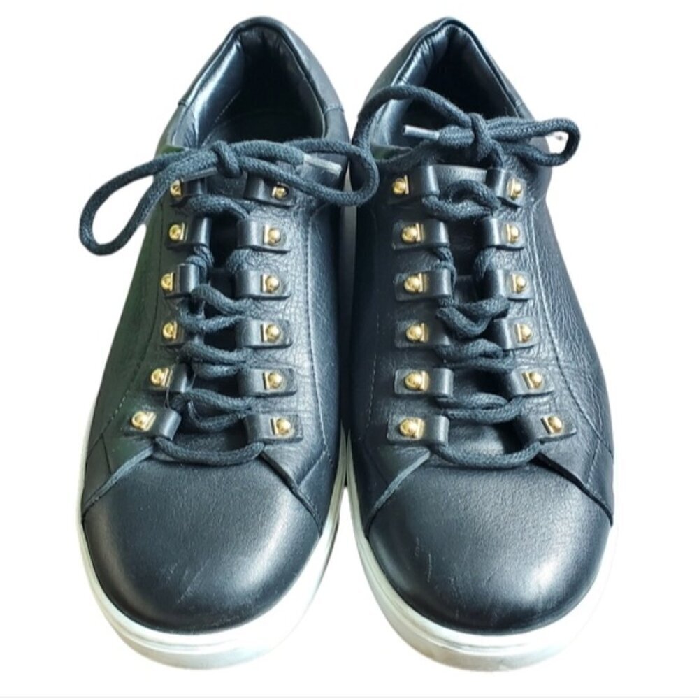 Salvatore Ferragamo Leather Lace Up Sneakers Size 7